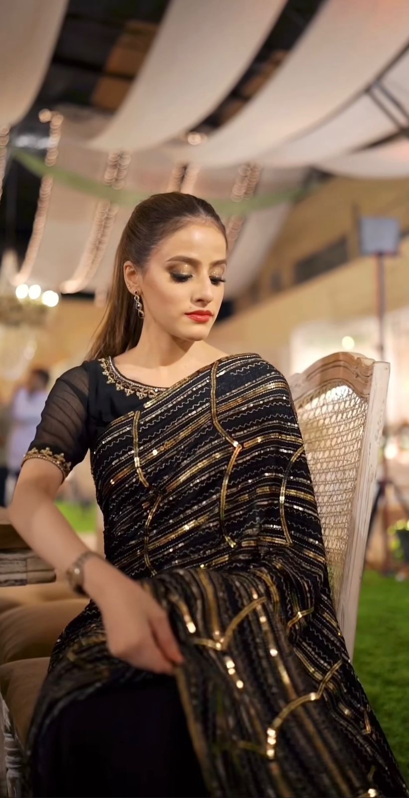 vivera international sitara gorgette decent look saree single