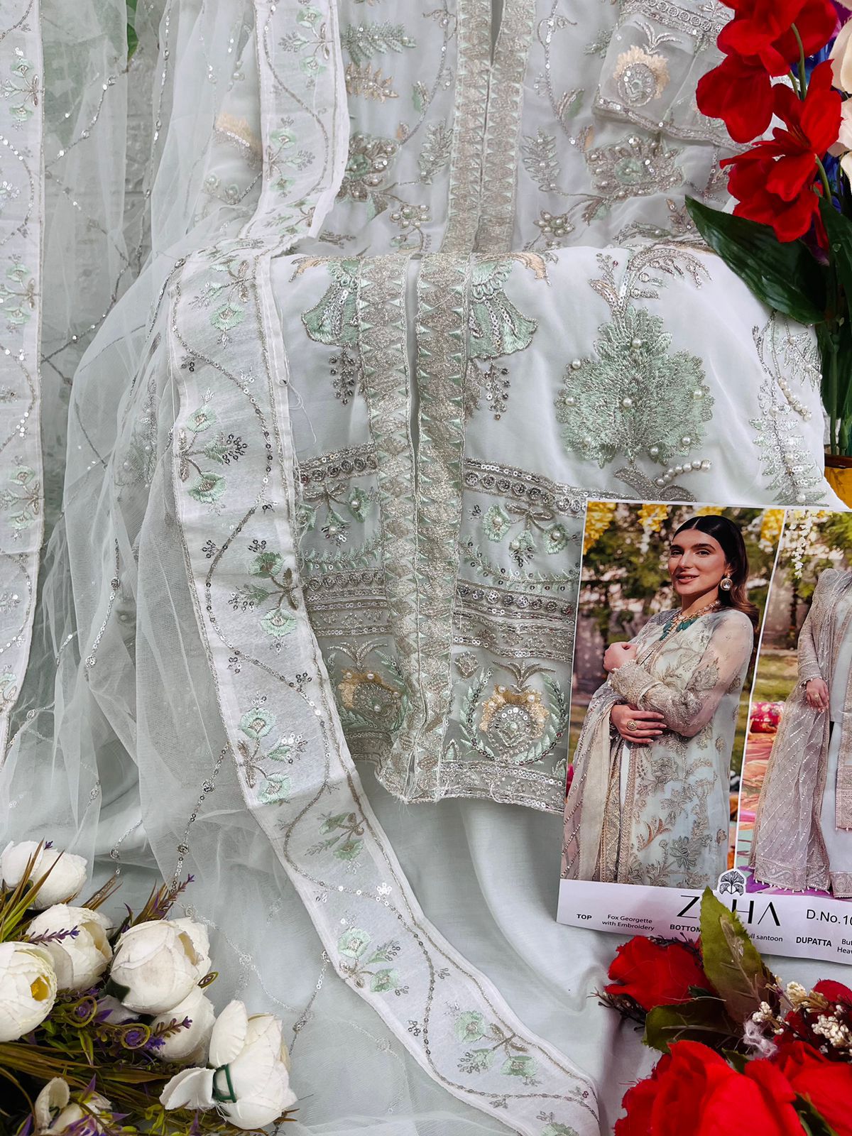 zaha zarina vol 1 d no 10103 georgette graceful look salwar suit single