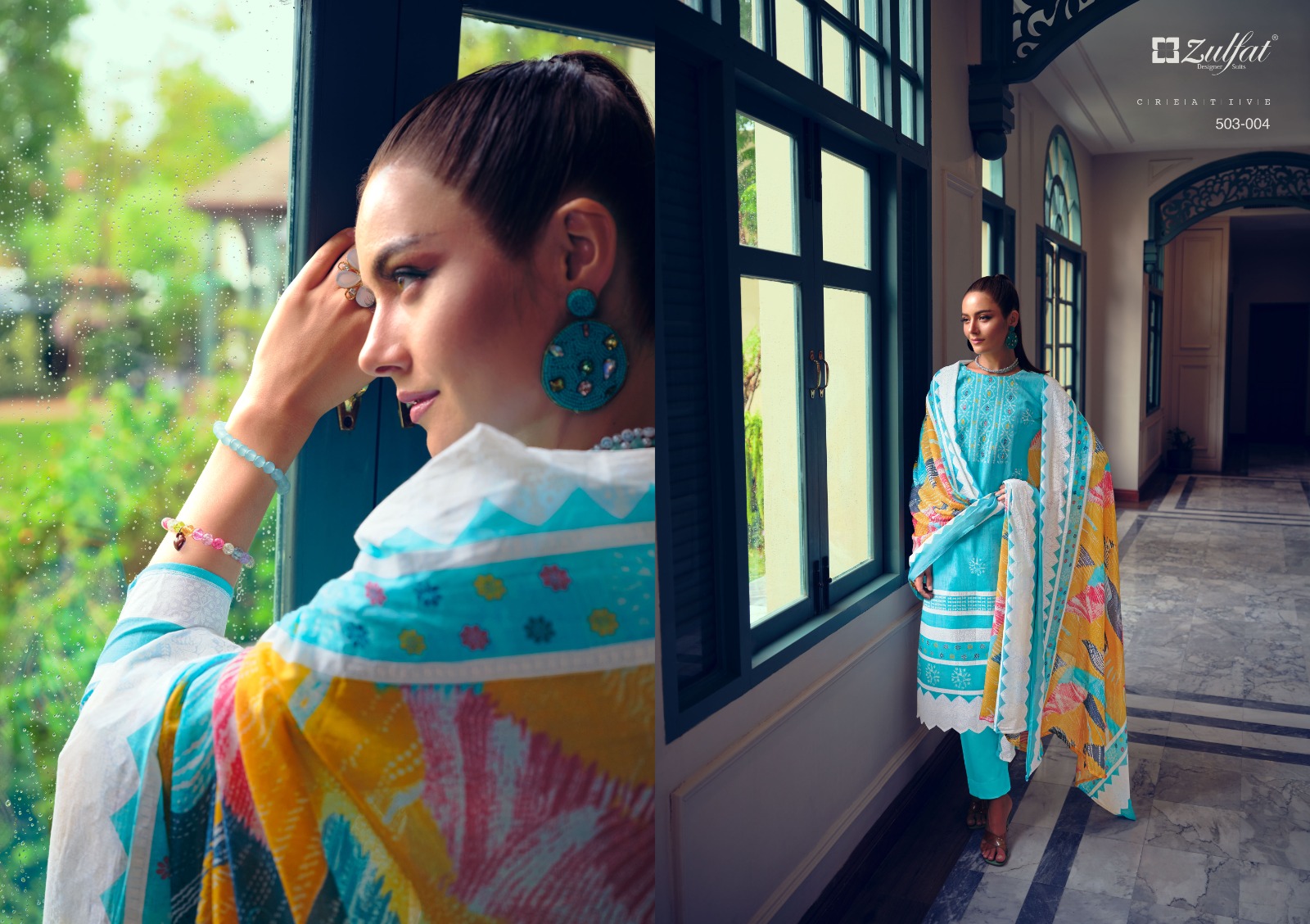 zulfat designer suit nasreen cotton regal look salwar suit catalog
