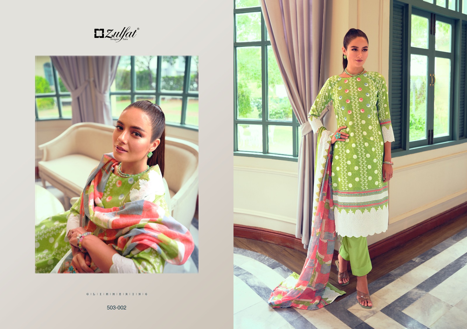 zulfat designer suit nasreen cotton regal look salwar suit catalog