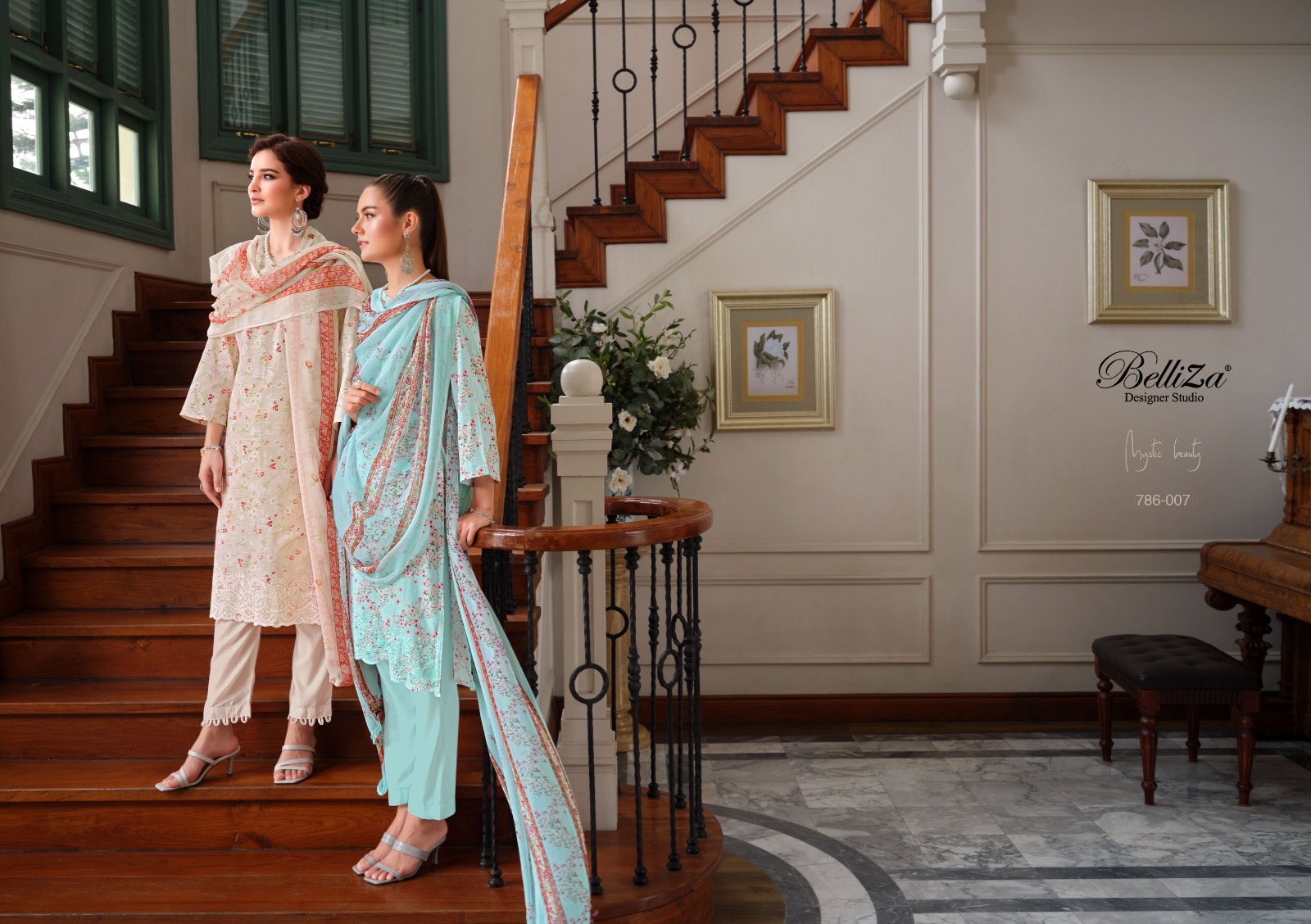 belliza designer studio florence cotton regal llok salwar suit catalog
