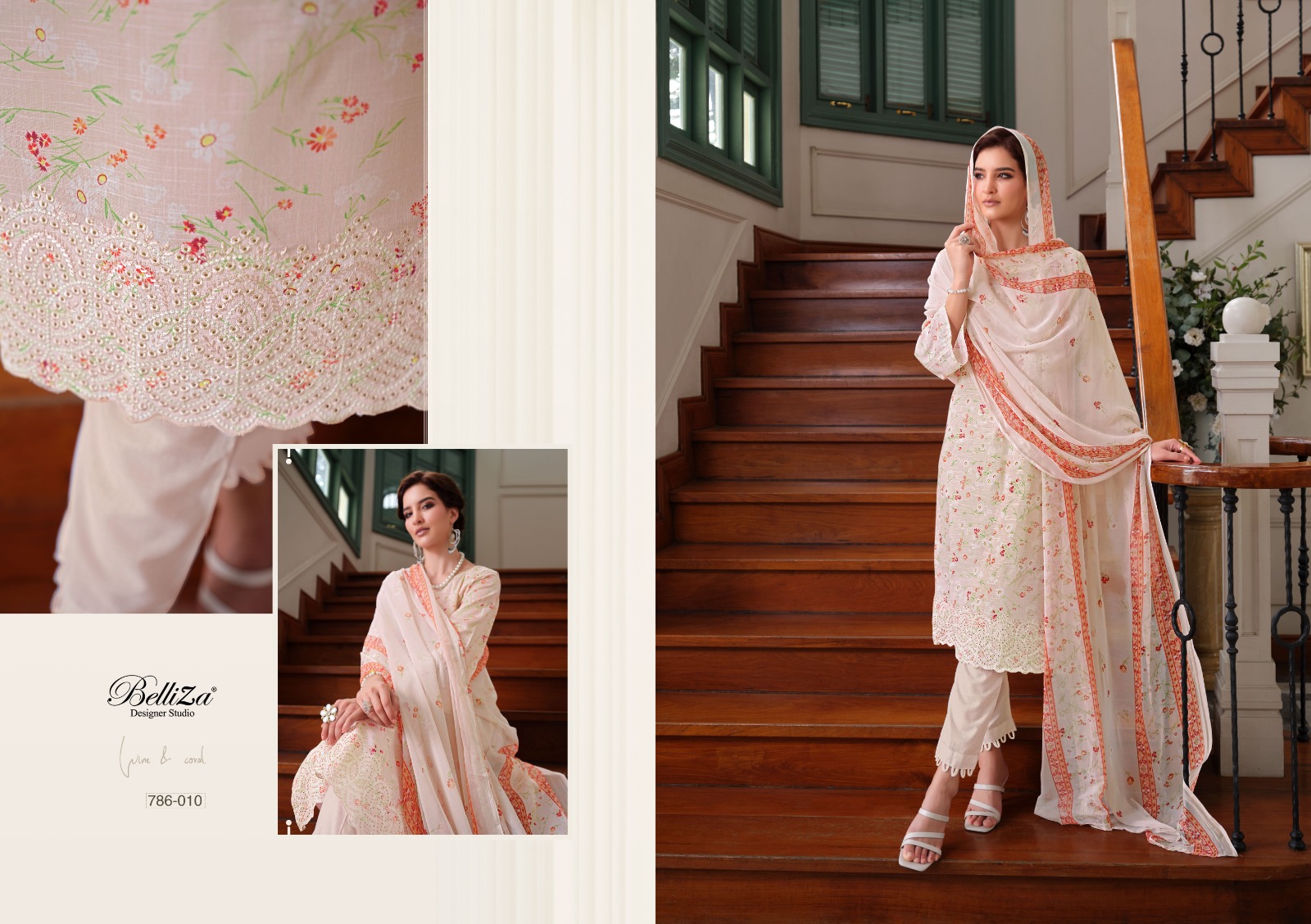 belliza designer studio florence cotton regal llok salwar suit catalog