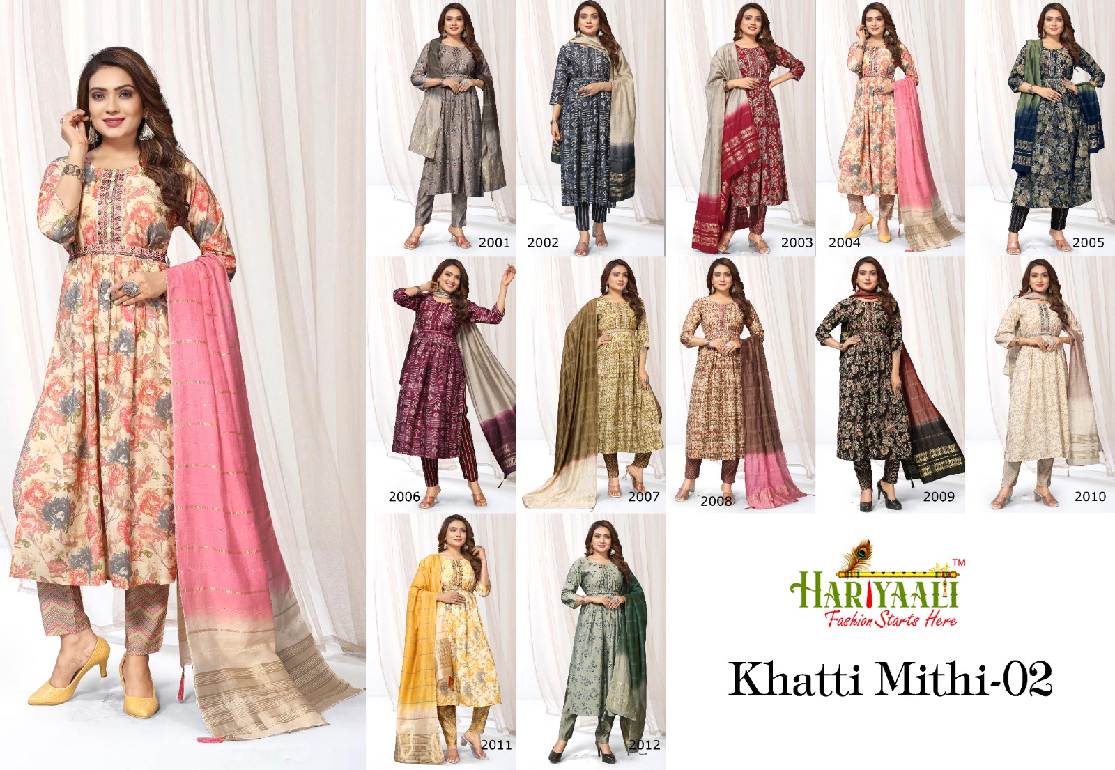 hariyaali Khatee Meethi Vol 2 innovative look top bottom with dupatta catalog