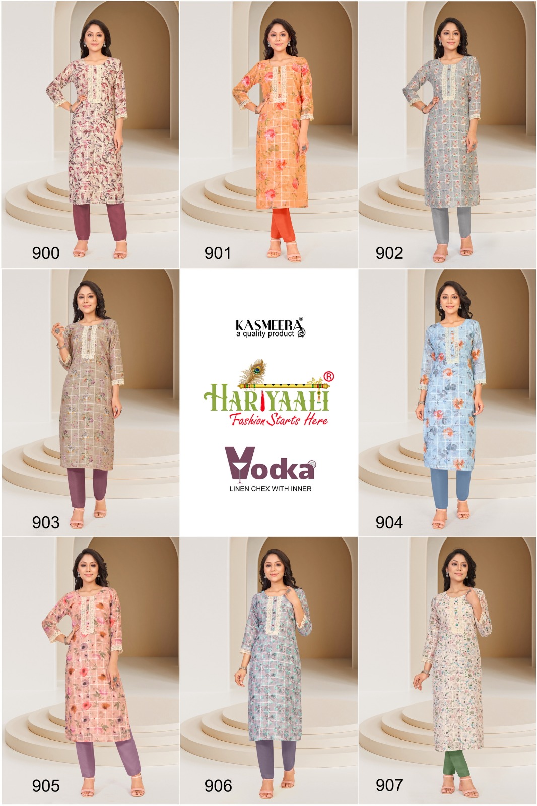 hariyaali vodka linen exclusive print kurti catalog