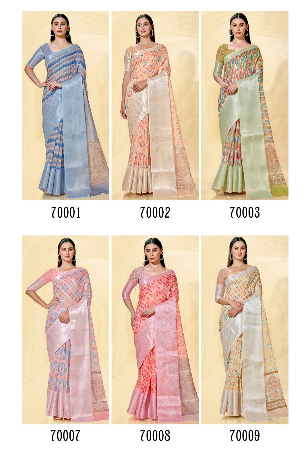 lt kashvi creation satvika linen elegant print saree catalog