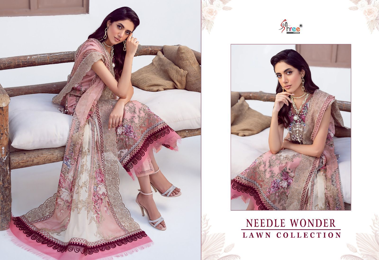 shree fabs Needle Wonder Lawn Collection cotton catchy look salwar suit with cotton dupatta catalog