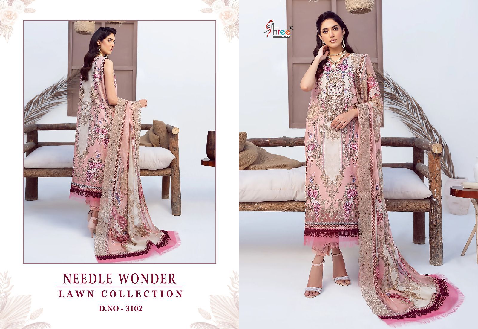 shree fabs Needle Wonder Lawn Collection cotton catchy look salwar suit with cotton dupatta catalog