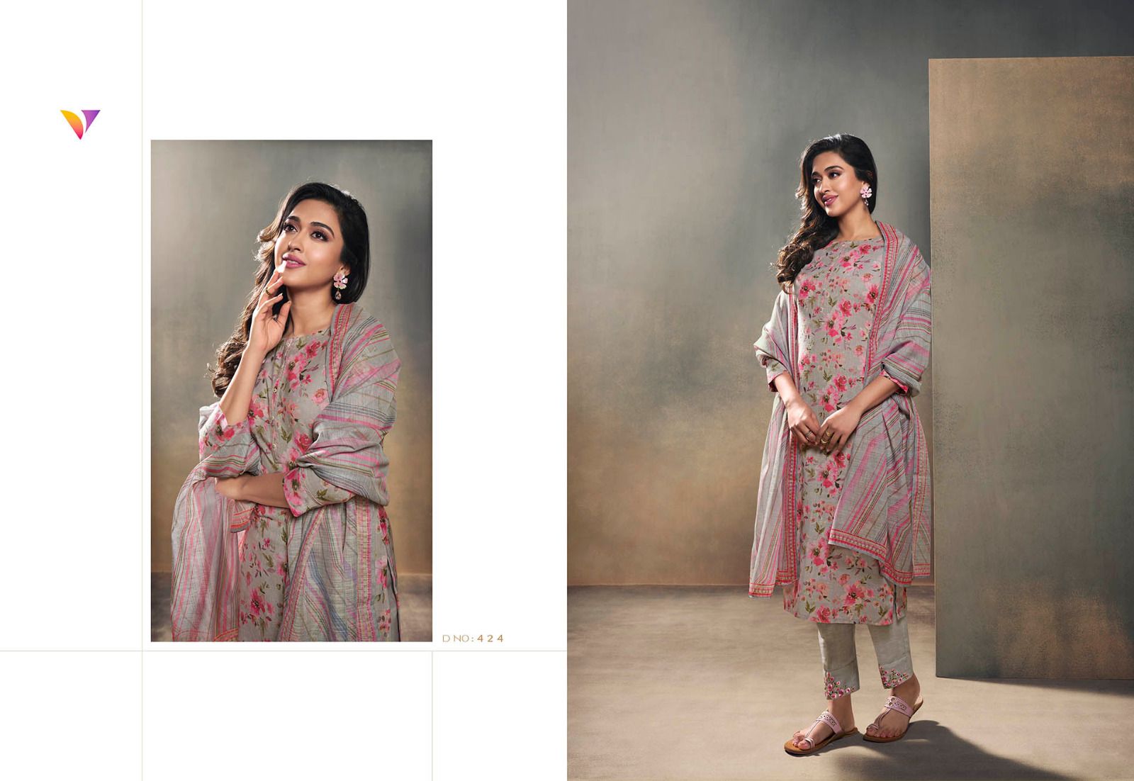 viradi fashion vatsam Refresh linen elegant look kurti pant with dupatta catalog