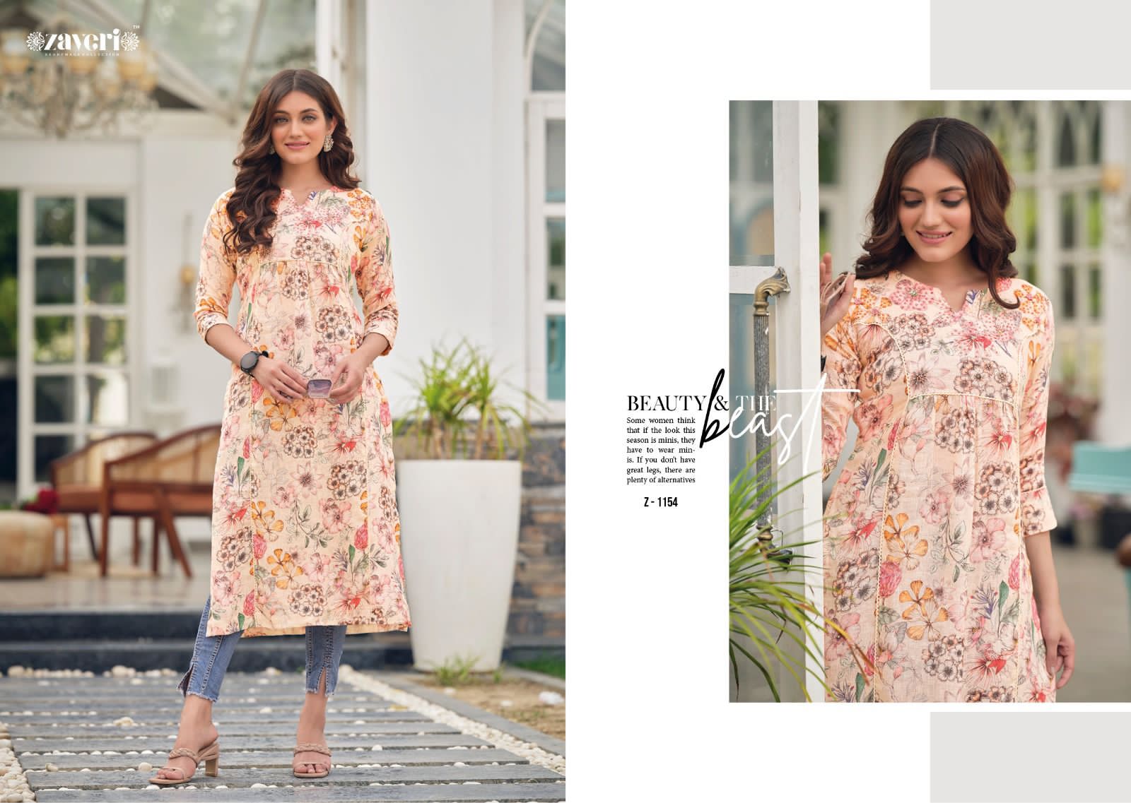 zaveri queen linen new and modern style kurti catalog