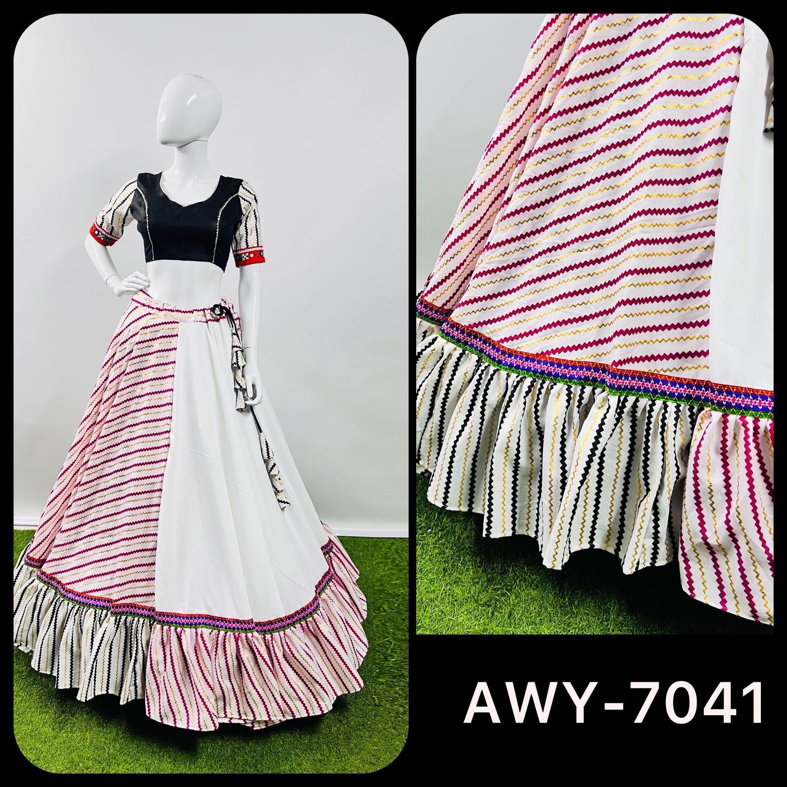 aawiya official awy 7041 cotton decent look lehenga single