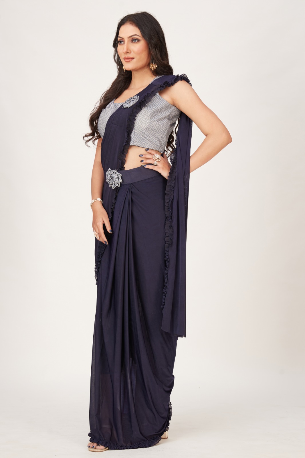 amoha trendz d no 10100 Imported Fabric stylish look saree catalog