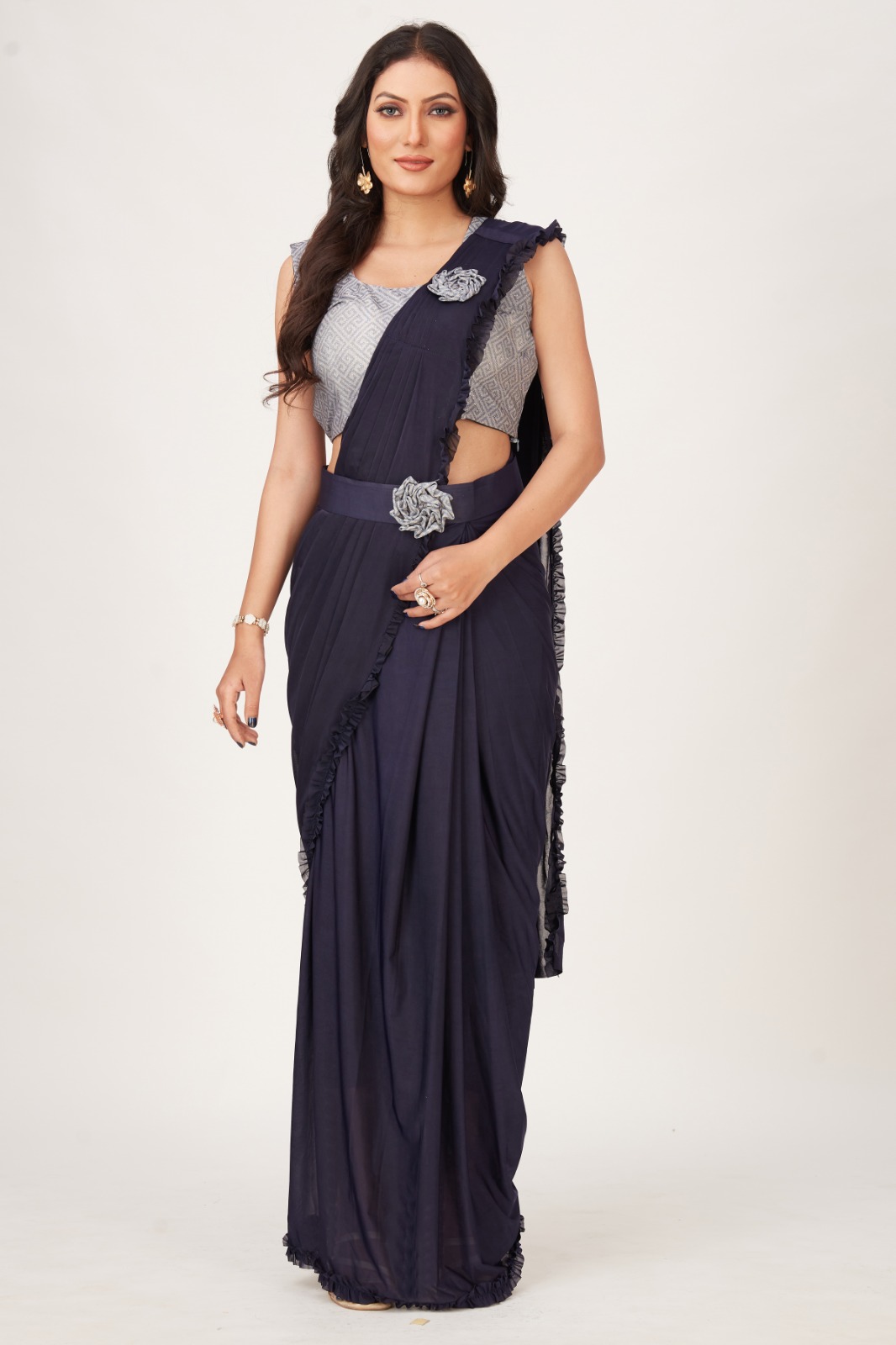 amoha trendz d no 10100 Imported Fabric stylish look saree catalog