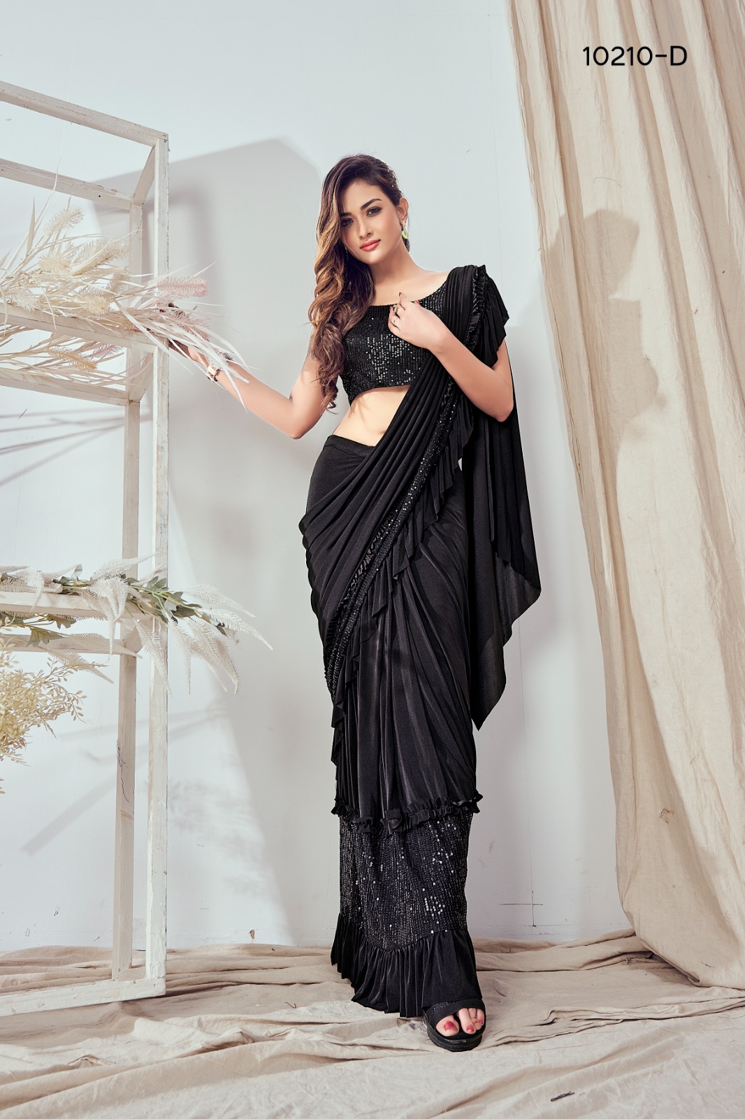amoha trendz d no 10210 Imported Sequin attrective look saree catalog