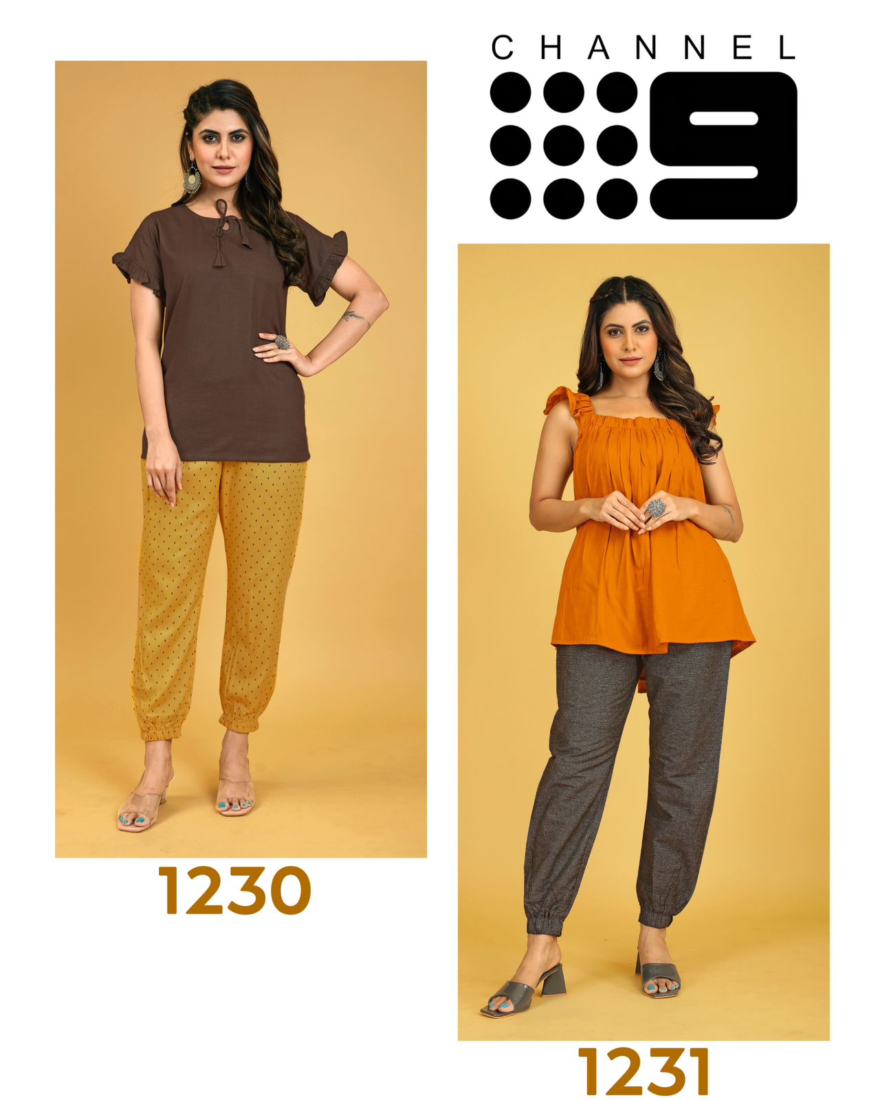 channel 9 sku 1230 1231 rayon innovative look top and bottom size set