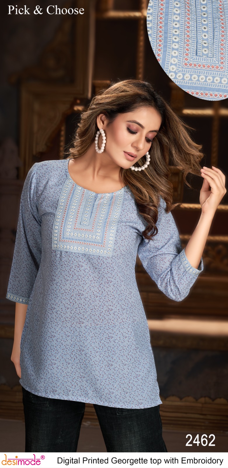 Desimode pick and choose fancy attrective look short and long kurti pick and choose