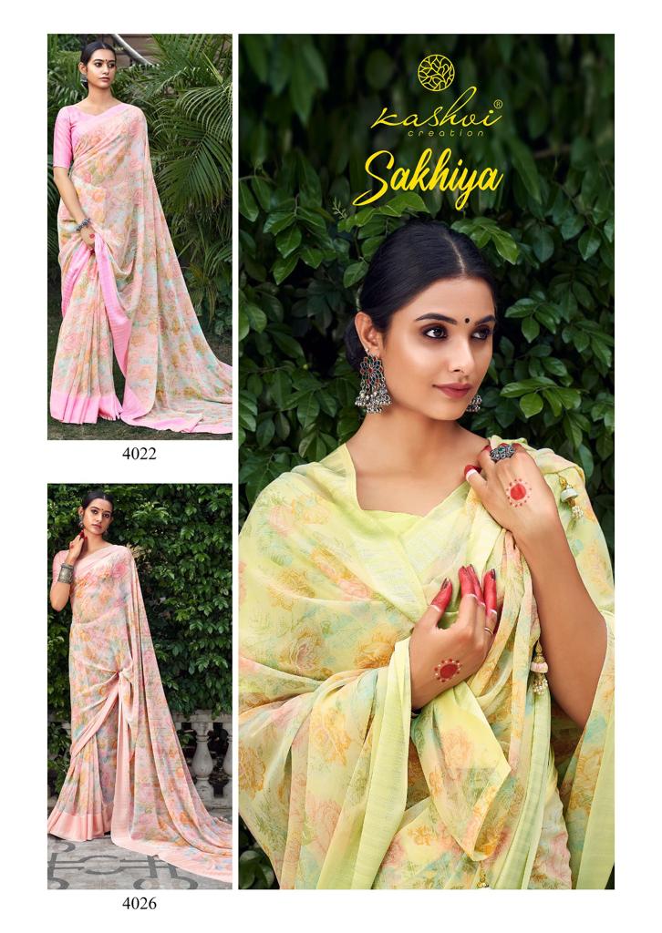 lt kashvi creation sakhiya georgette gorgeous look saree catalog