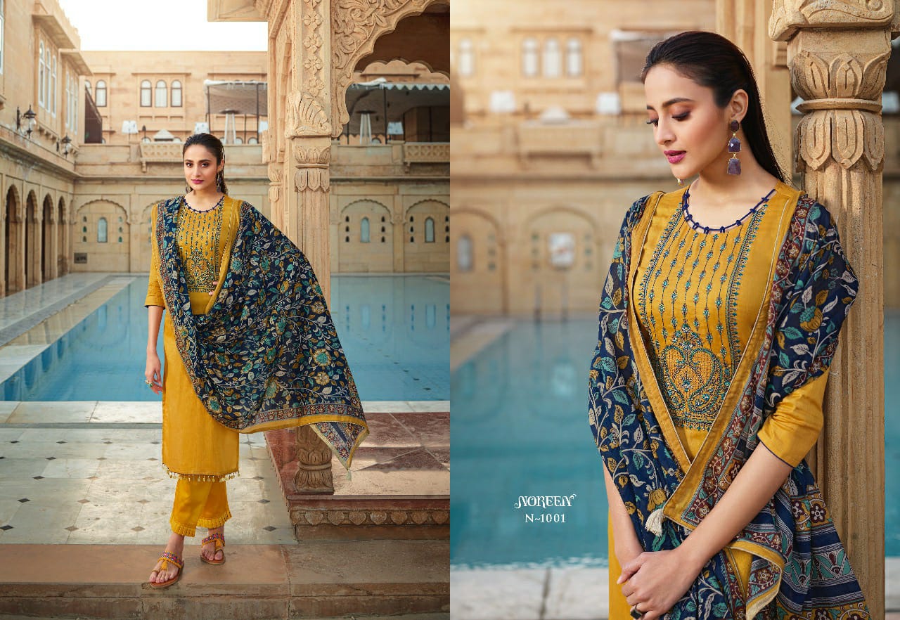 lt noreen cotton  authentic fabric top bottom with dupatta catalog