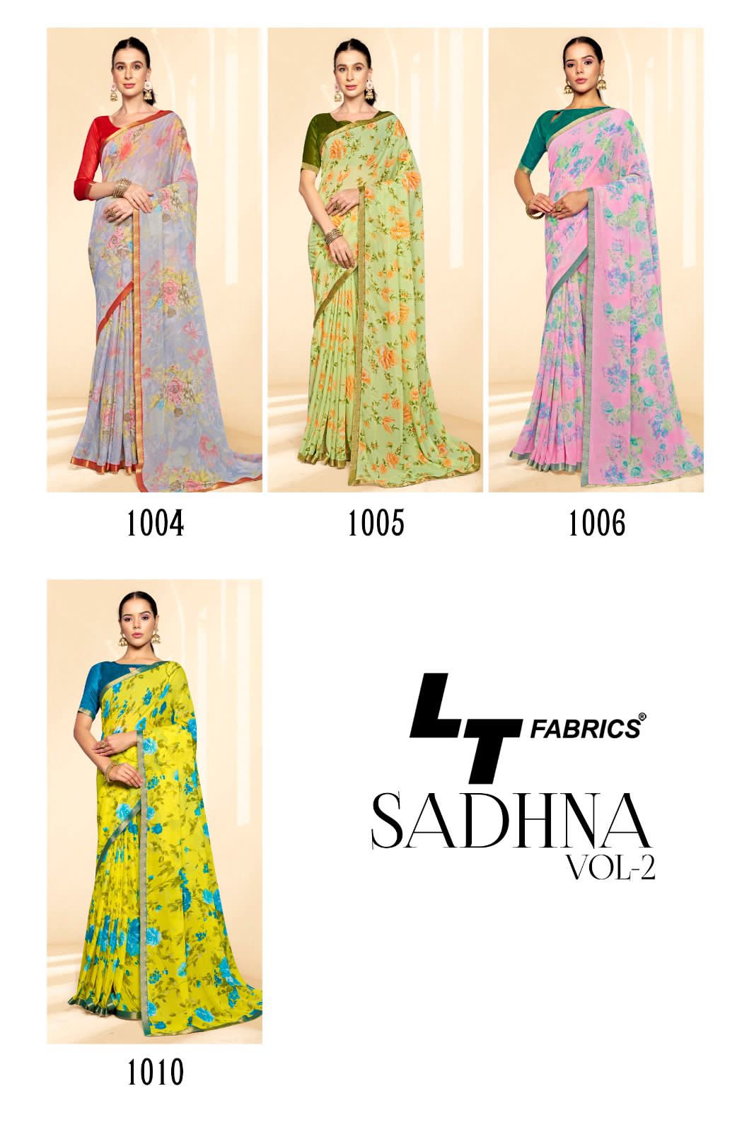 lt saree sadhna vol 2 micro regal print saree catalog