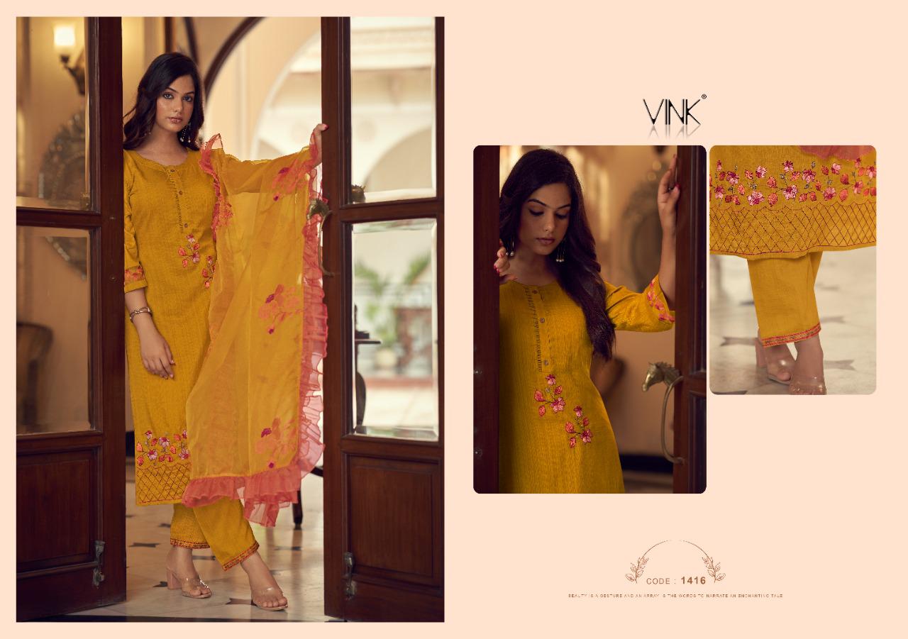 vink ruffles 2 silk new and modern style top with pant and dupatta catalog
