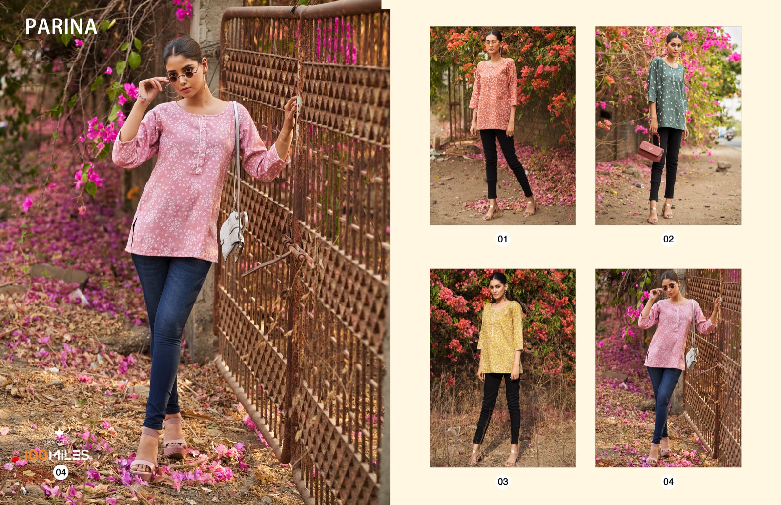 100 miles parina cotton new and modern look tops catalog