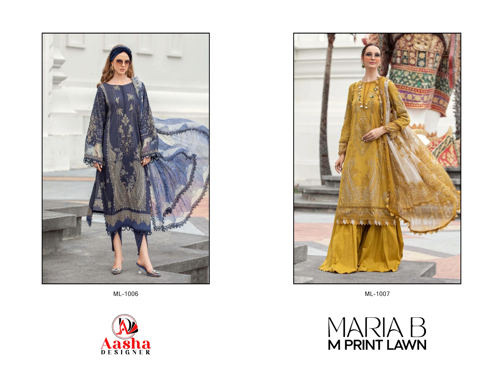 aasha designer Maria B M Print Lawn cotton innovative look salwar suit catalog