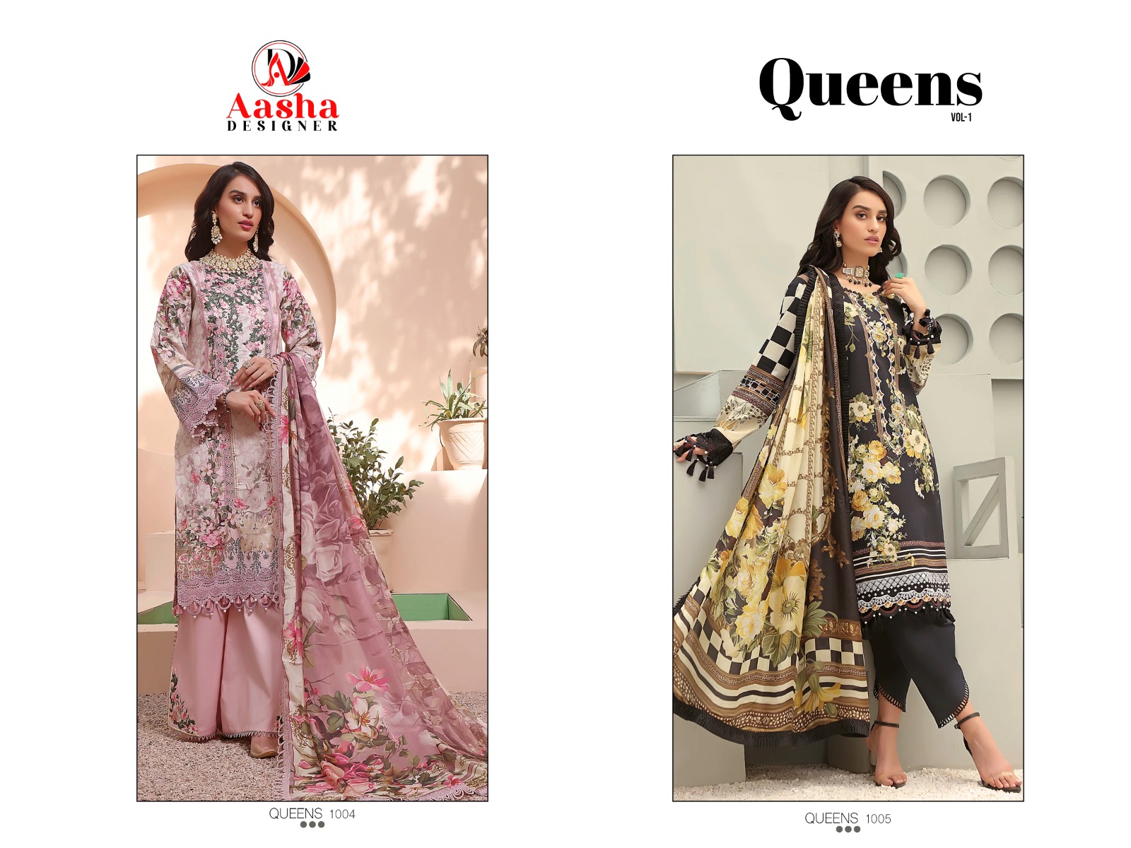 aasha designer queens 1 cotton attrective look salwar suit catalog