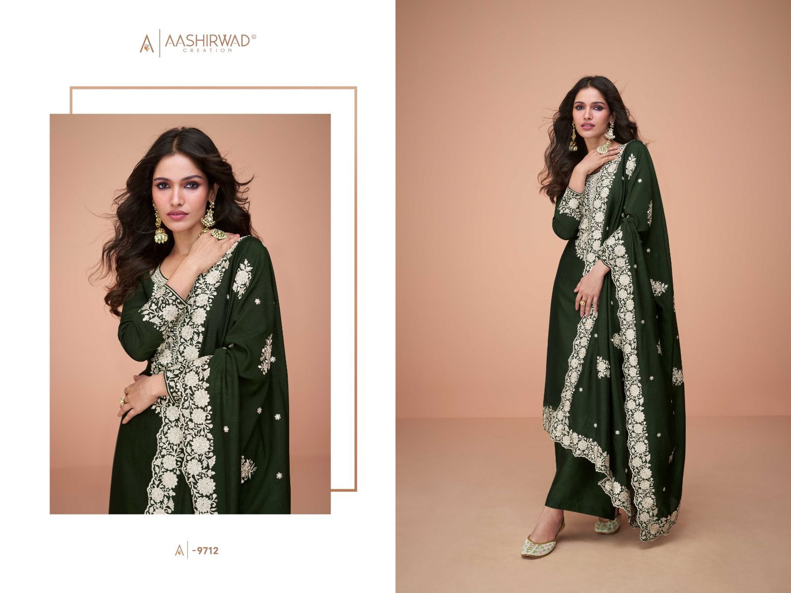 aashirwad creation benchmark  silk catchy look salwar suit catalog