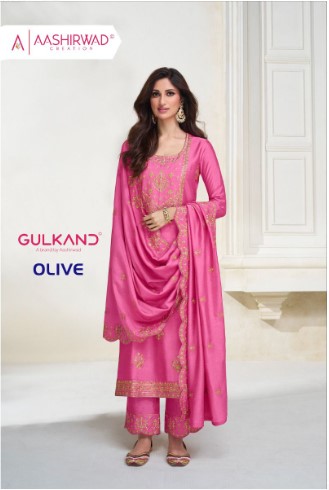 aashirwad creation gulkand primium silk attrective look salwar suit catalog