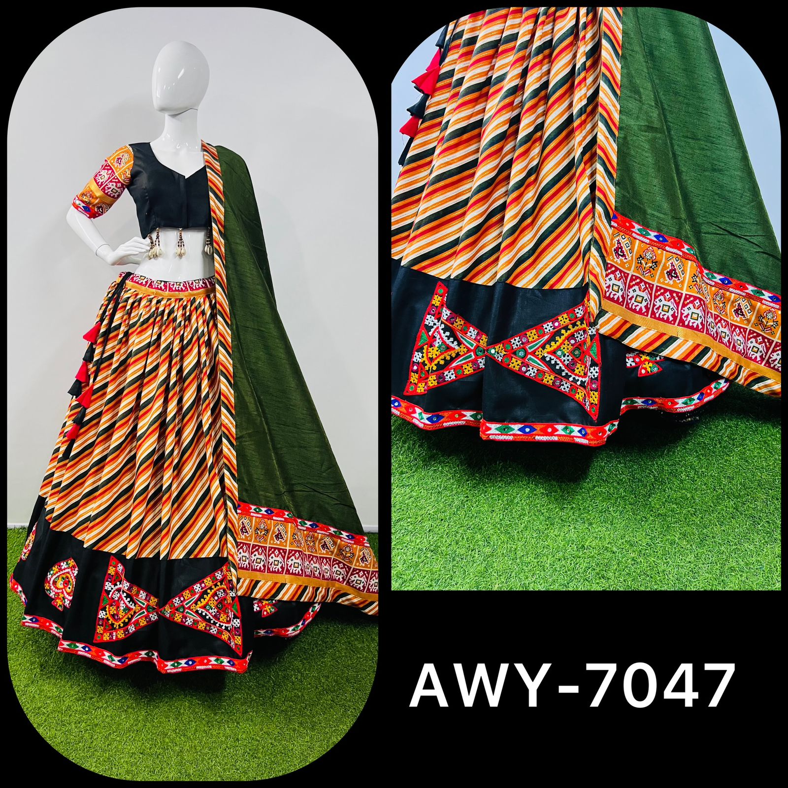 aawiya official awy 7047 cotton festive look lehenga single