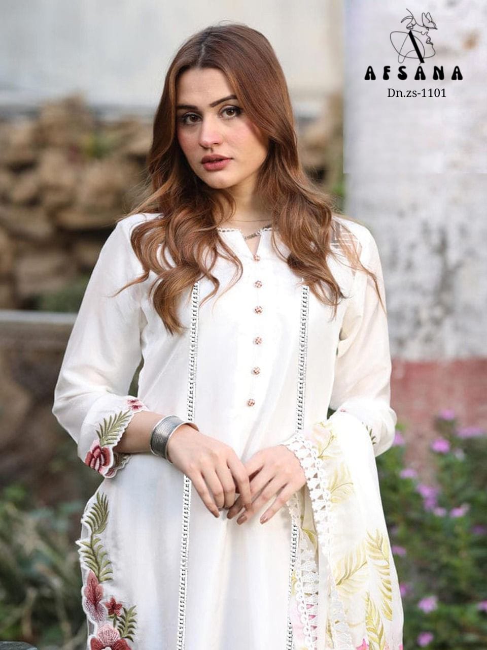 afsana Sabanoor d no 1101 georgette innovative look kurti pant with dupatta catalog