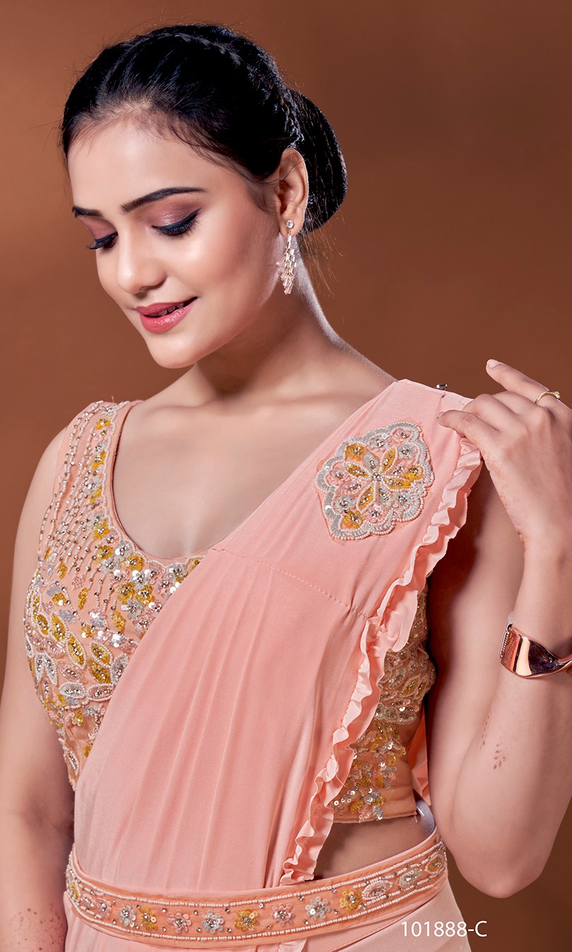 amoha trendz d no 101888 Imported Fabric stylish look saree catalog