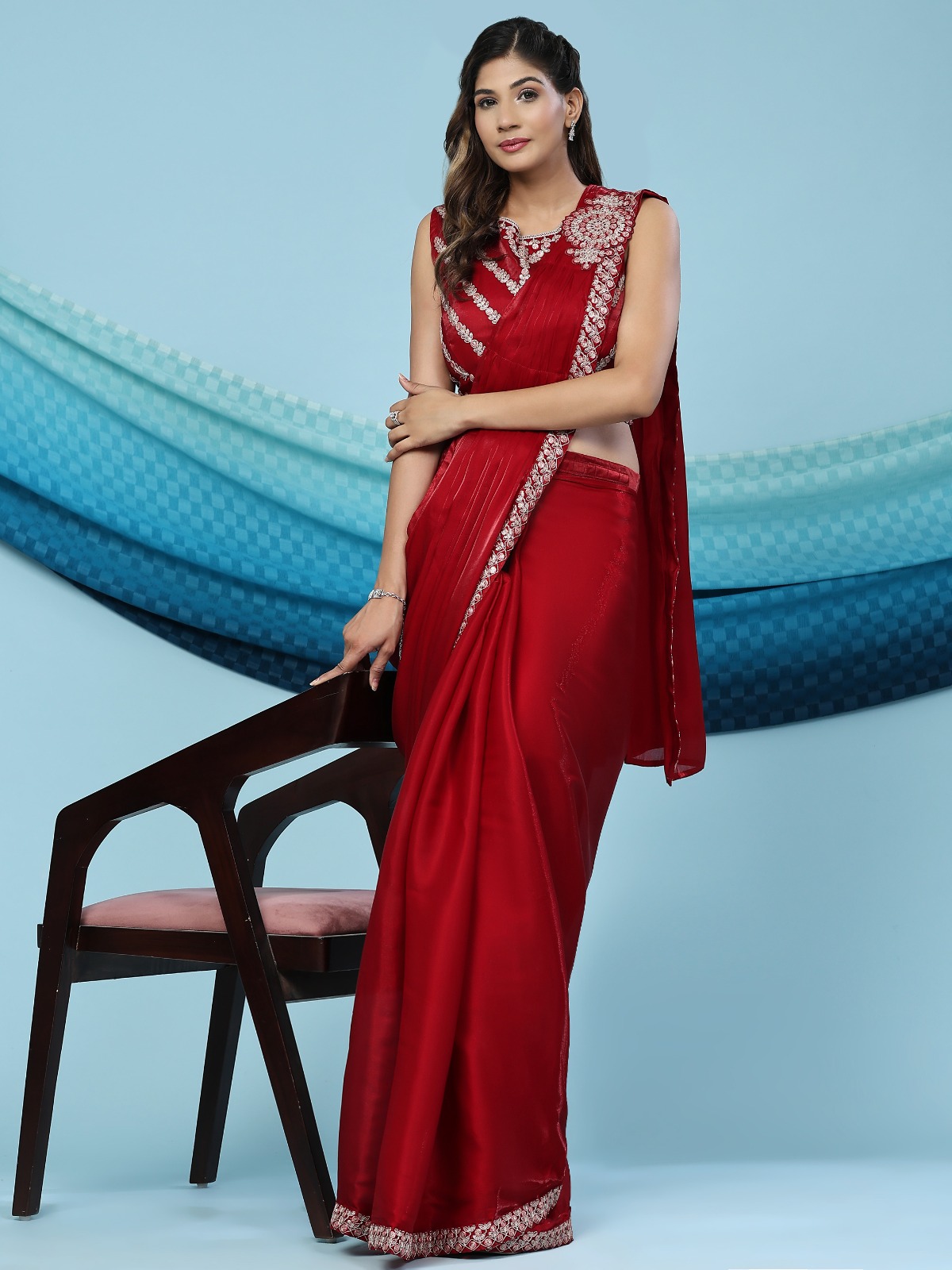 amoha trendz d no 240 silk satin  catchy look saree catalog