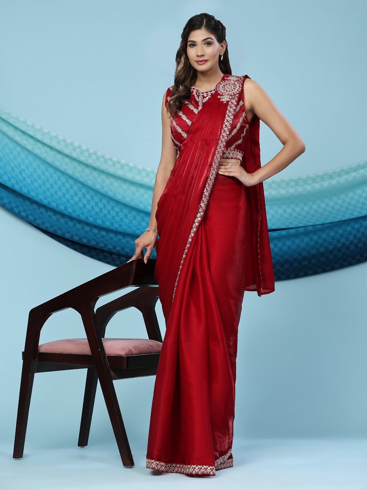 amoha trendz d no 240 silk satin  catchy look saree catalog