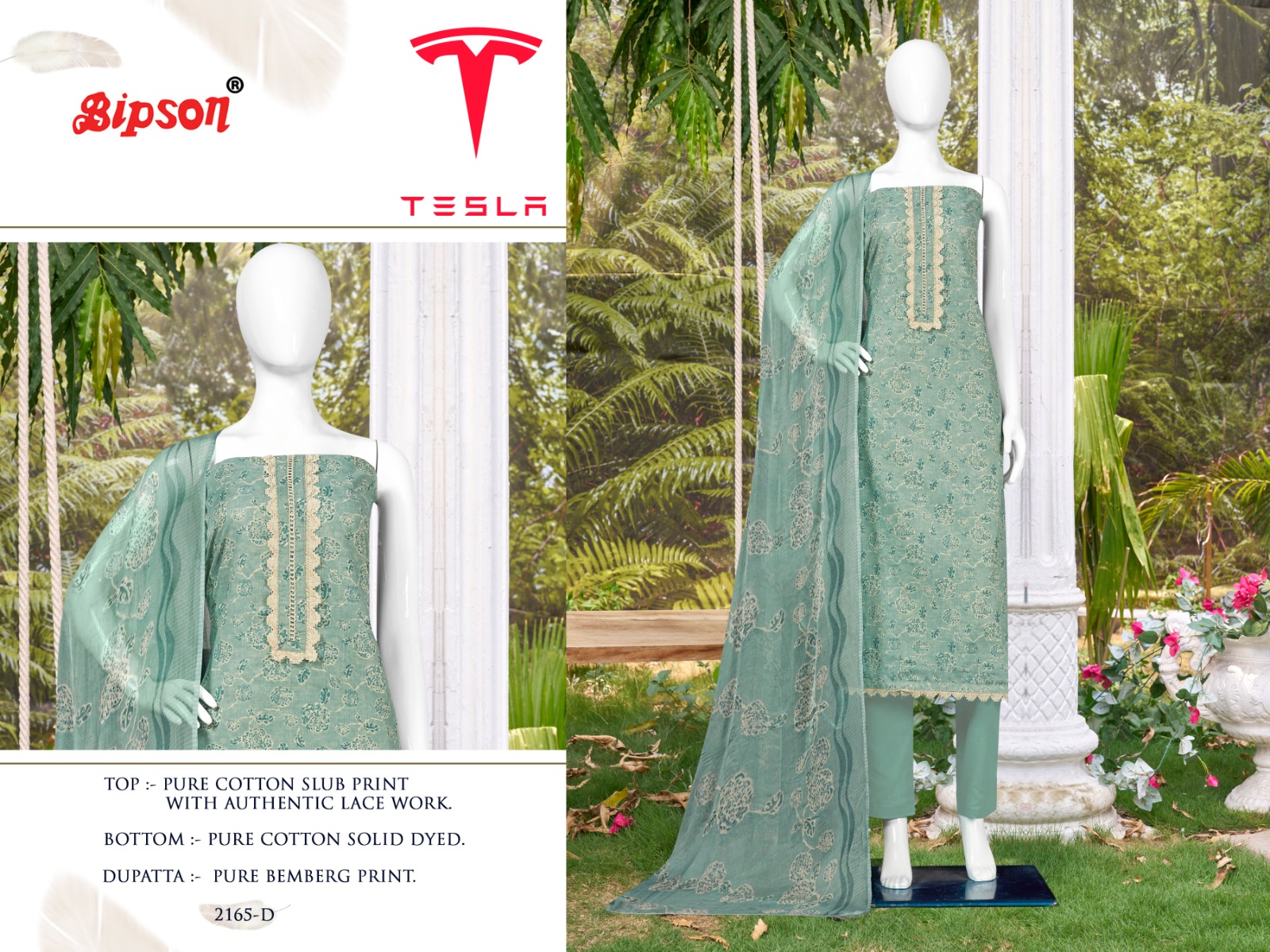bipson tesla 2165 cotton decent look salwar suit catalog