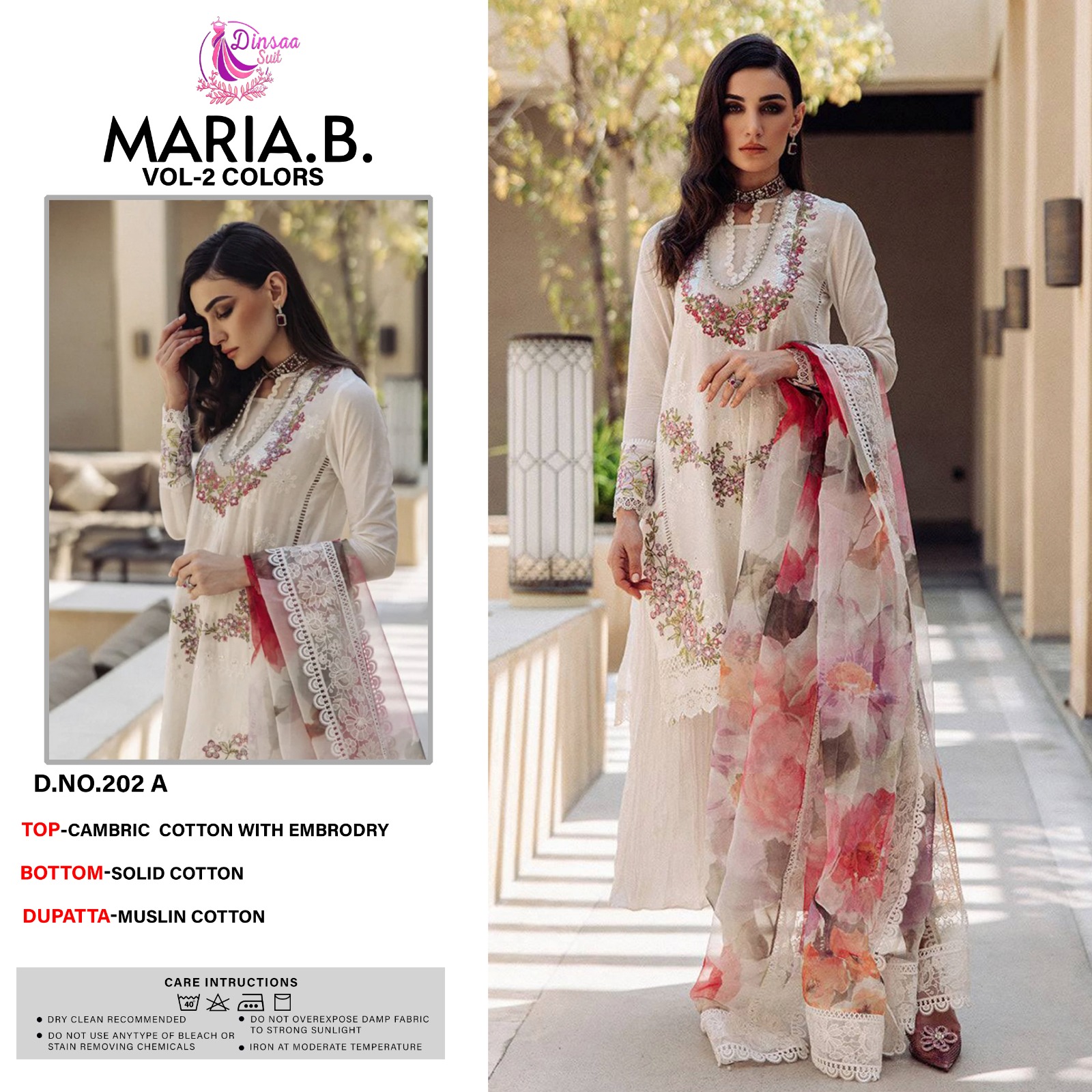 dinsaa suit Maria B Vol 2 Colours cotton decent look salwar suit catalog