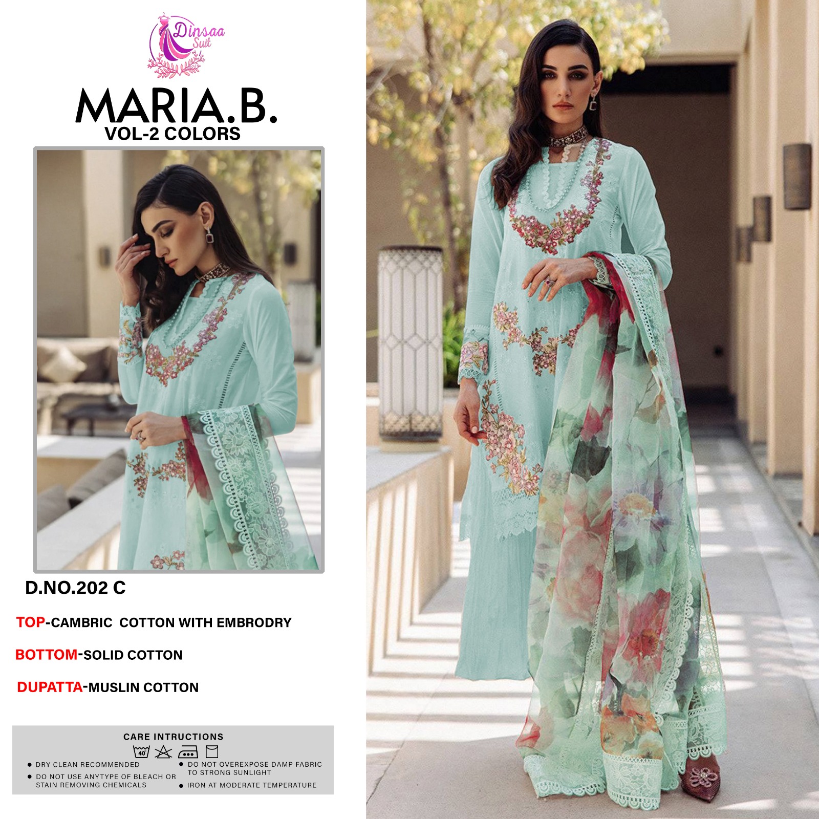 dinsaa suit Maria B Vol 2 Colours cotton decent look salwar suit catalog