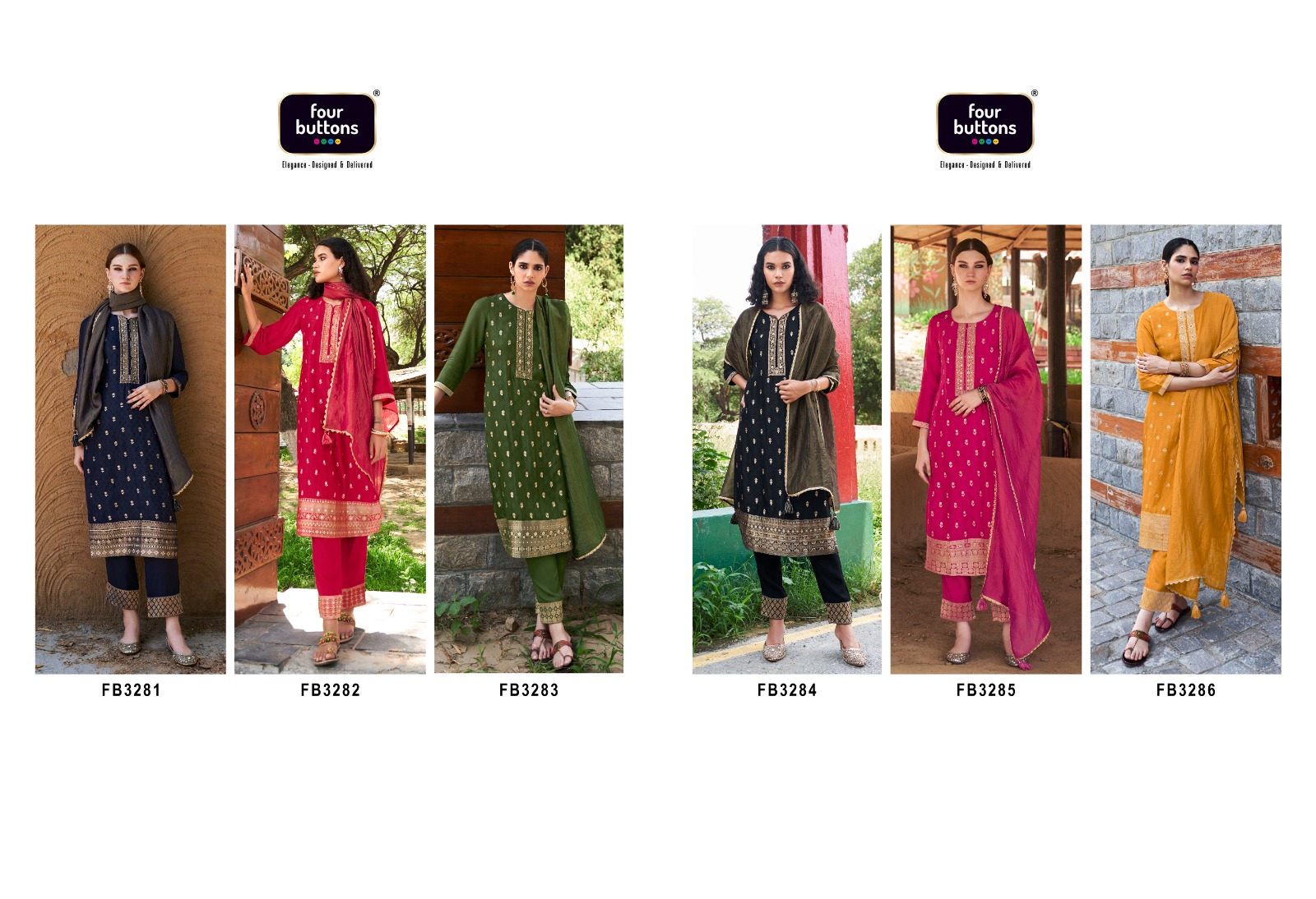 four buttuns afreen viscose innovative look salwar suit catalog