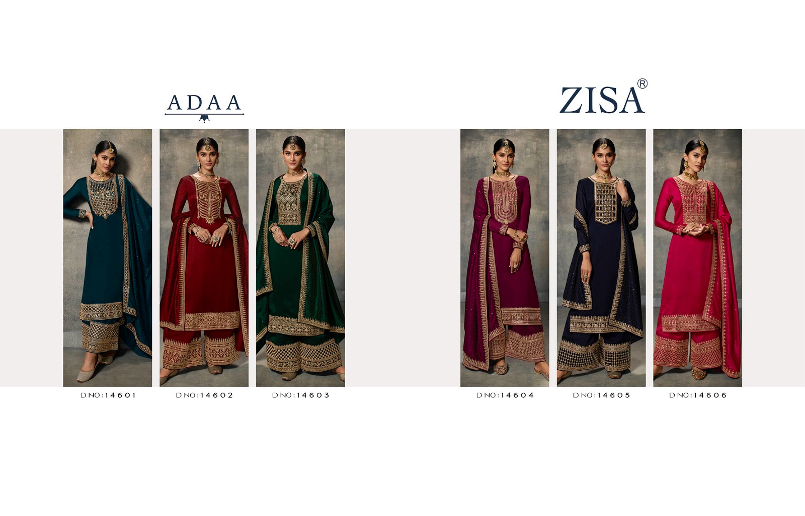meera trendz zisa adaa georgette silk elegant look salwar suit catalog