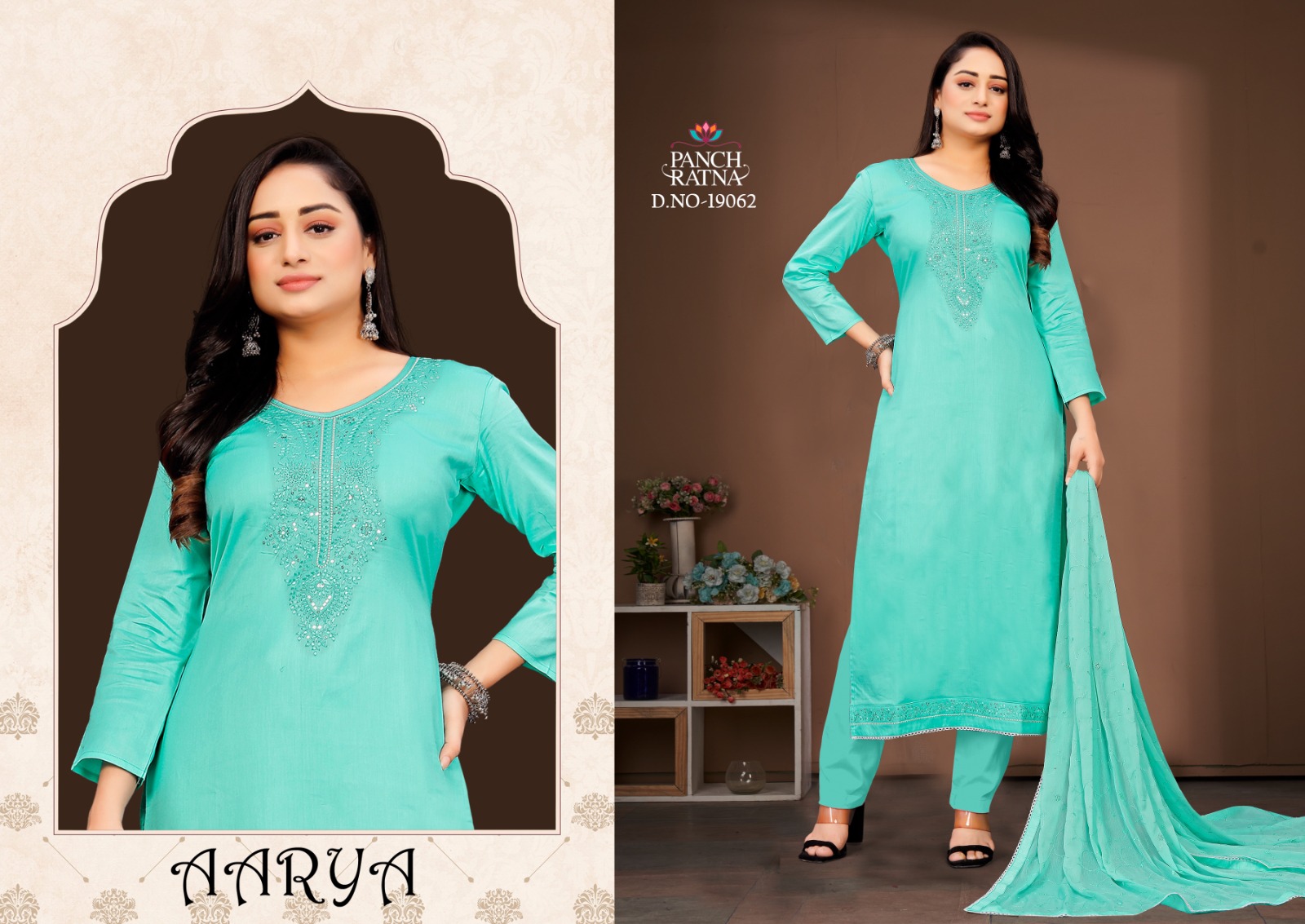 panch ratna aarya jam silk elegant look salwar suit catalog