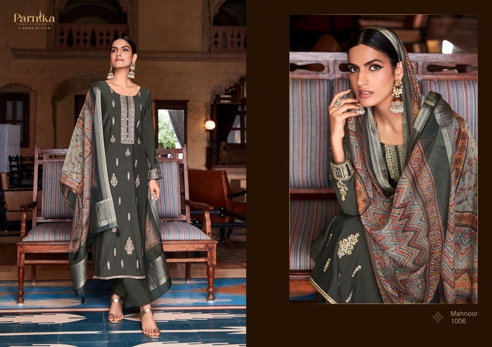 parnika mahnoor roman silk catchy look salwar suit catalog