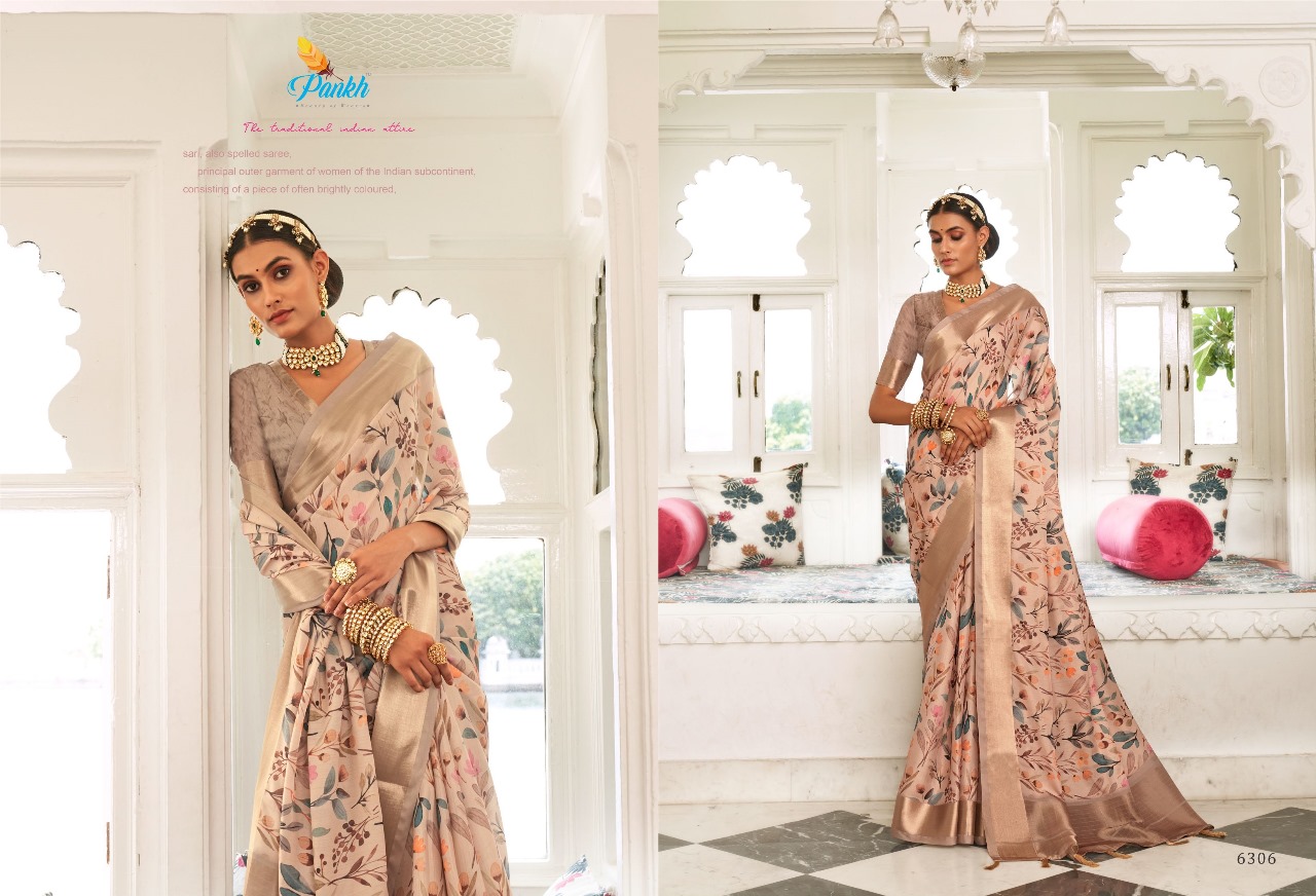 pink lotus pankh sampada viscose silk innovative look saree catalog