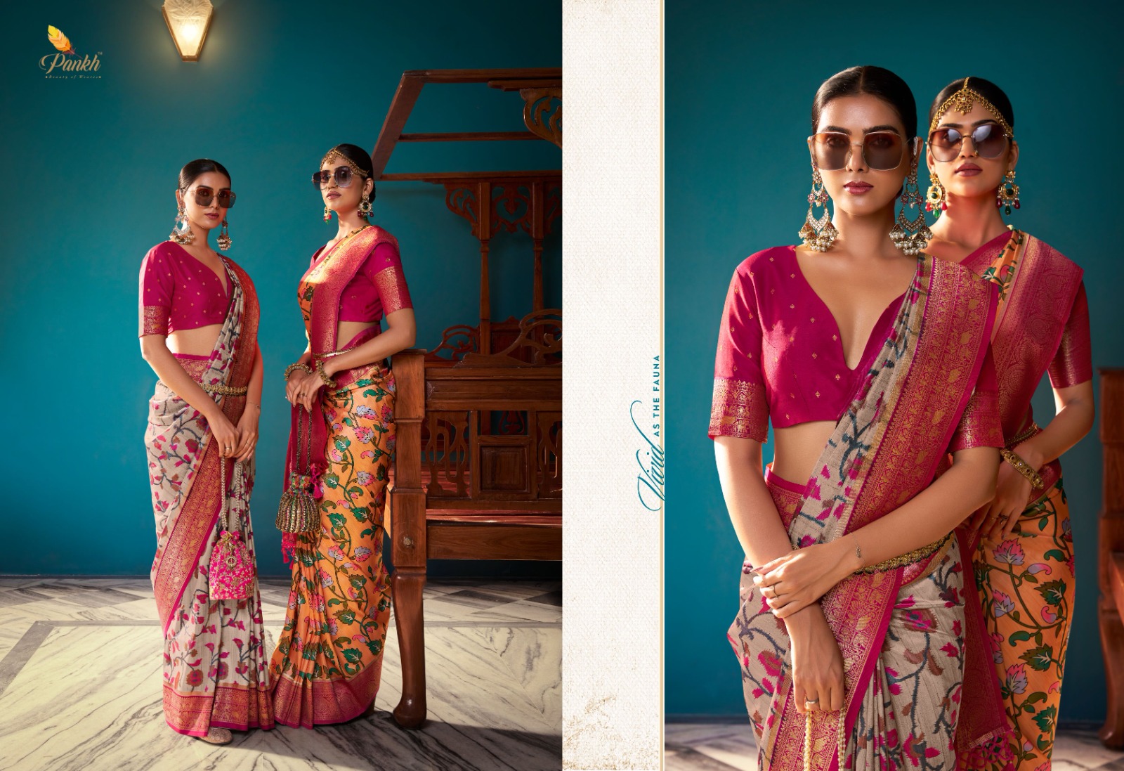 pink lotus pankh The kanchi fancy exclusive print saree catalog