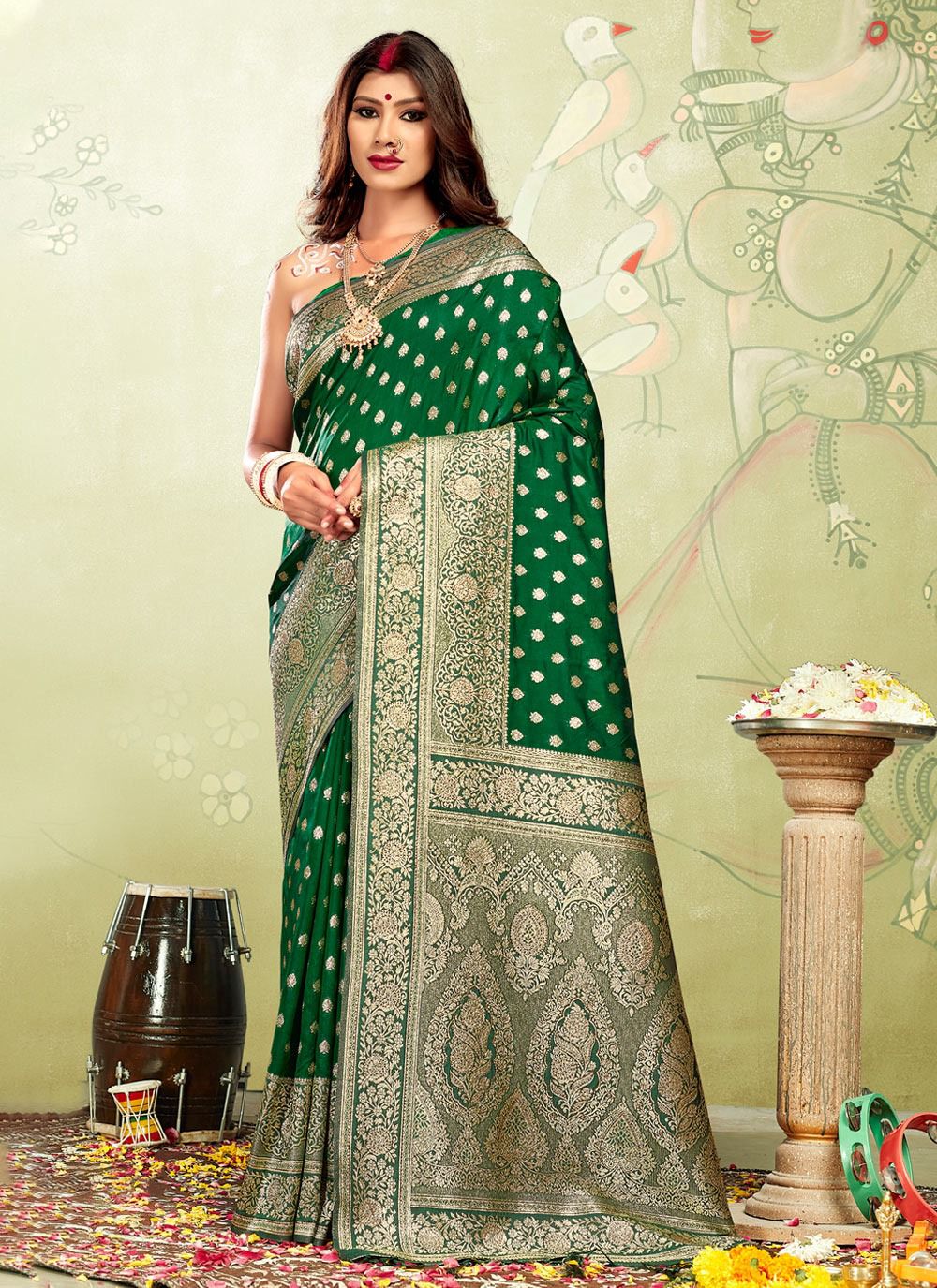 sangam prints kia silk banarsi silk attractive look saree catalog