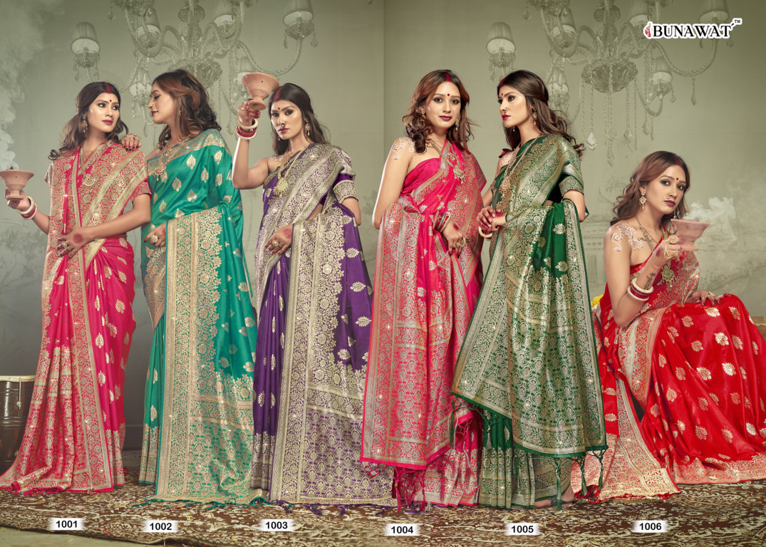 sangam prints rohini silk banarasi silk festive look saree catalog