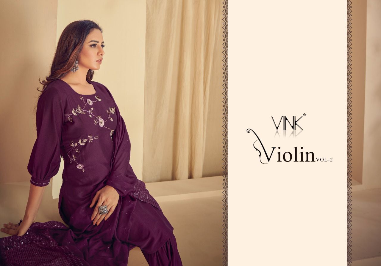 vink violin vol 2 silk elegant top bottam with dupatta catalog