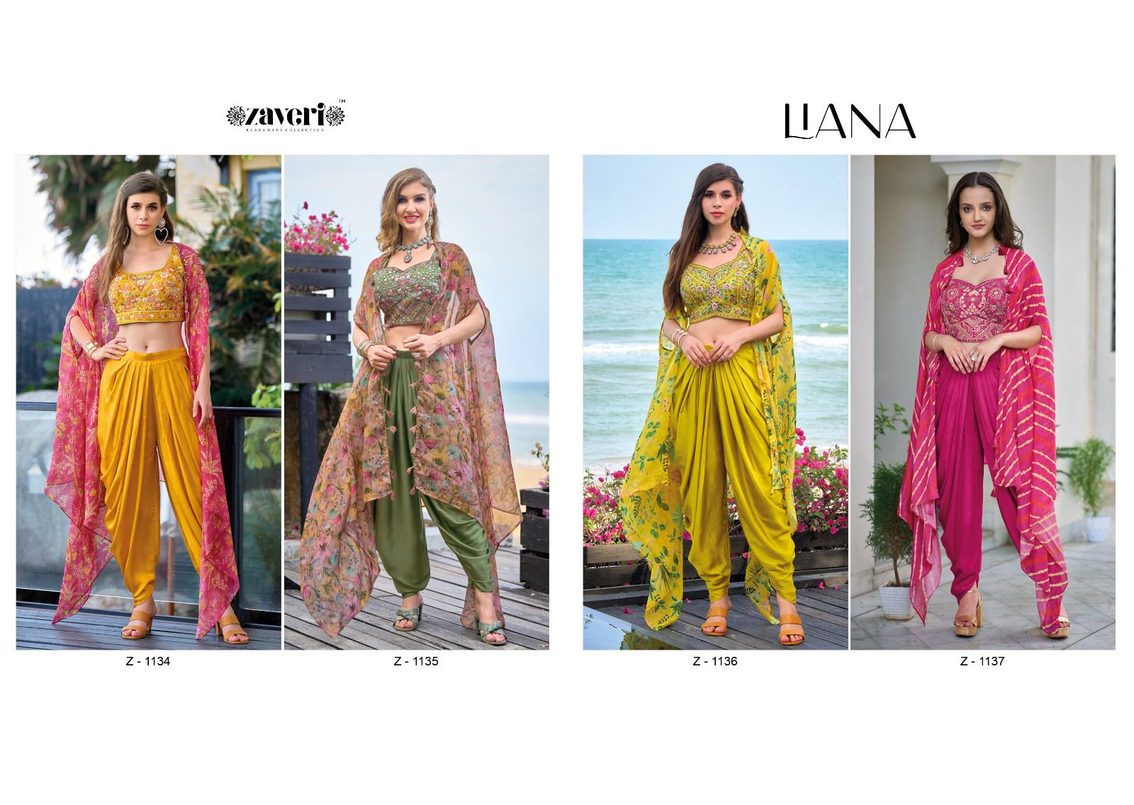 zaveri woman beauty liana satin silk new and modern style choli dhoti koti catalog