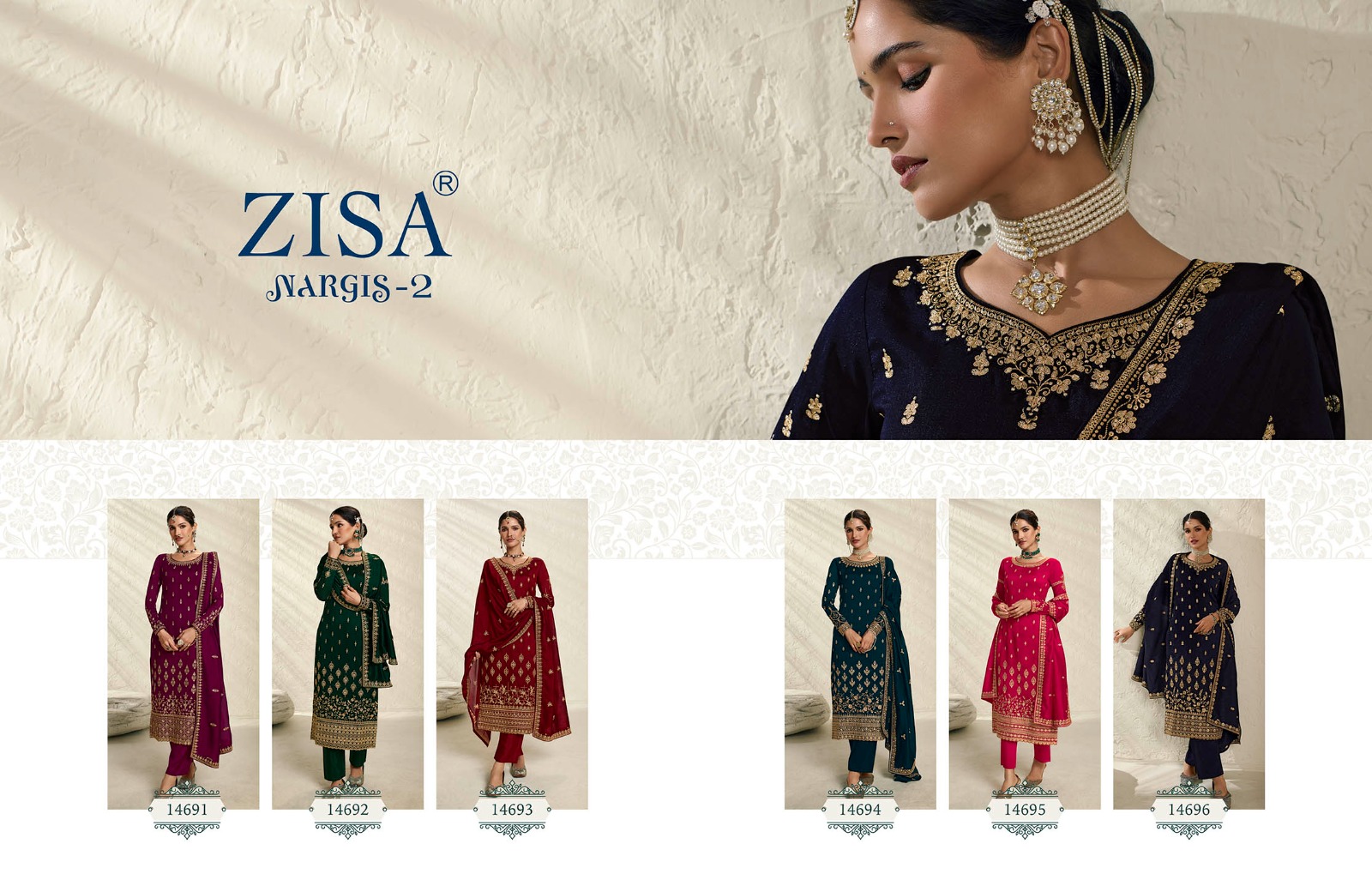 zisa nargis 2 georgette innovative look salwar suit catalog