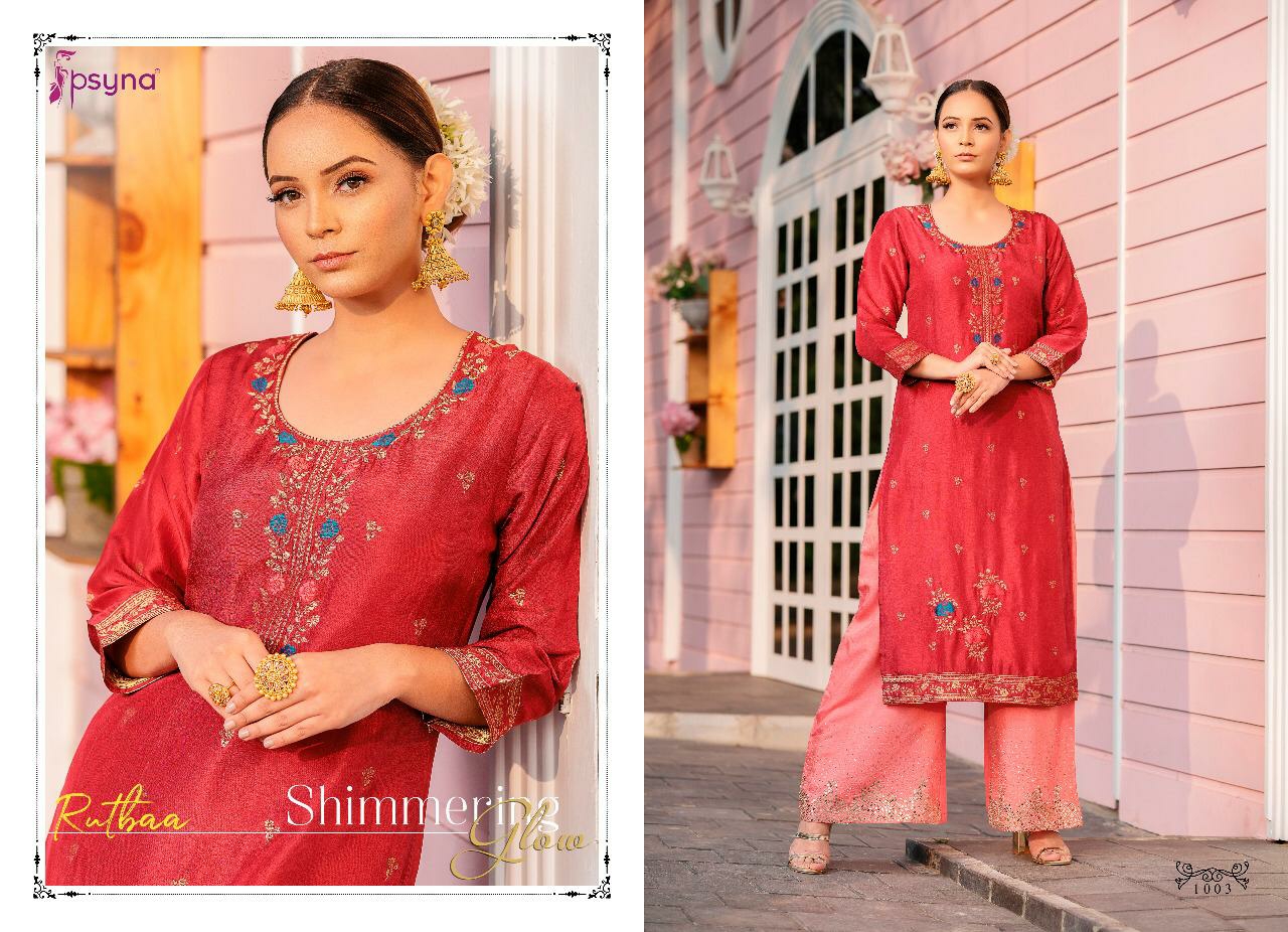 psyna rutba silk innovative style kurti with bottom catalog