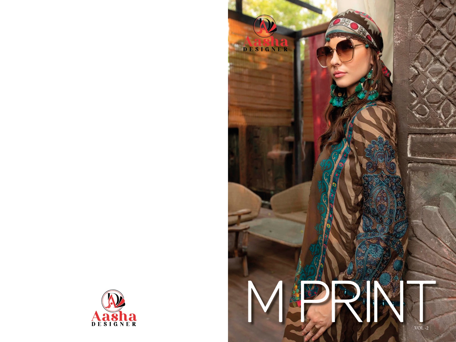 aasha designer M Print Vol 2 cotton attrective print salwar suit cotton dupatta catalog