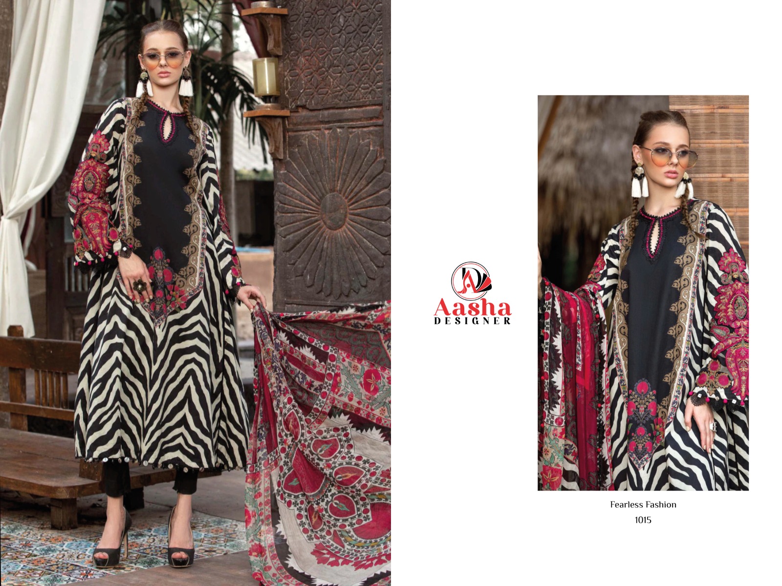 aasha designer M Print Vol 2 cotton attrective print salwar suit cotton dupatta catalog